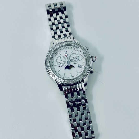 RARE MICHELE MOON PHASE JETWAY WATCH - Picture 6 of 10